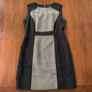 Tahari Black & Tan Polka Dot Dress